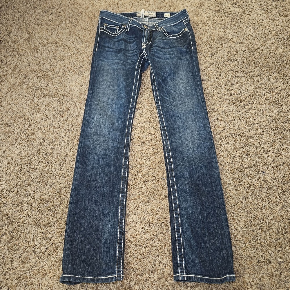 BKE Stella Straight Leg Jeans Womens 26x31.5 Regular Dark Wash Denim Stretch